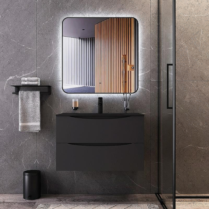 Зеркало Bond Loft 80x80 M35ZE-8080 с подсветкой Черное глянцевое с бесконтактным выключателем, купить, цена, заказать, магазин, доставка, скидка, промокод, купить, цена, заказать, магазин, доставка, скидка, промокод