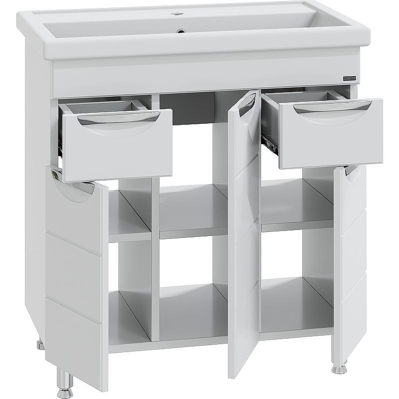 Тумба под раковину СанТа Родос 80 206015 Белая, купить, цена, заказать, магазин, доставка, скидка, промокод, купить, цена, заказать, магазин, доставка, скидка, промокод