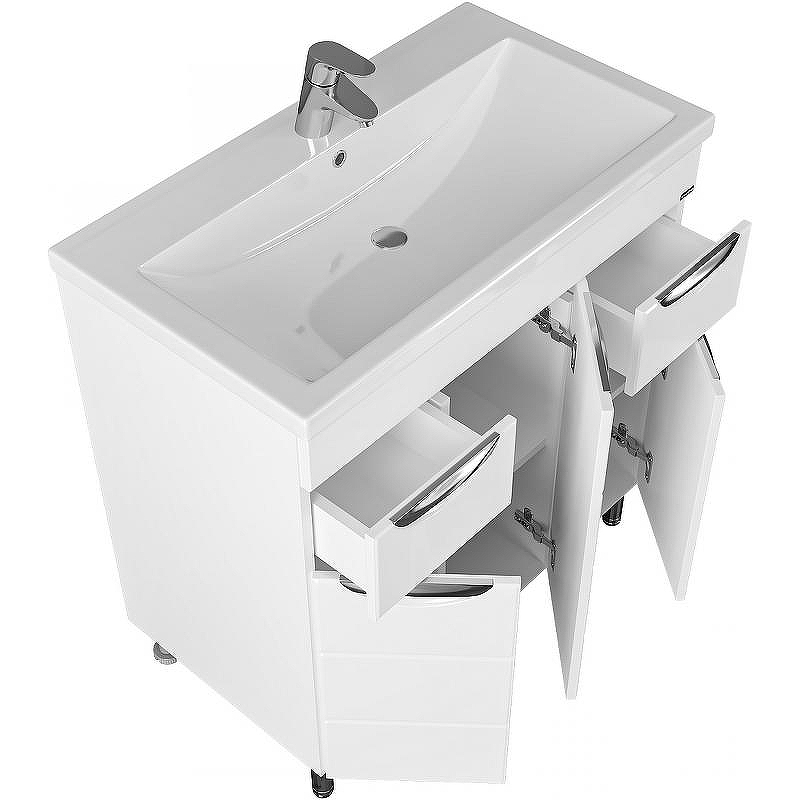 Тумба под раковину СанТа Родос 80 206015 Белая, купить, цена, заказать, магазин, доставка, скидка, промокод, купить, цена, заказать, магазин, доставка, скидка, промокод