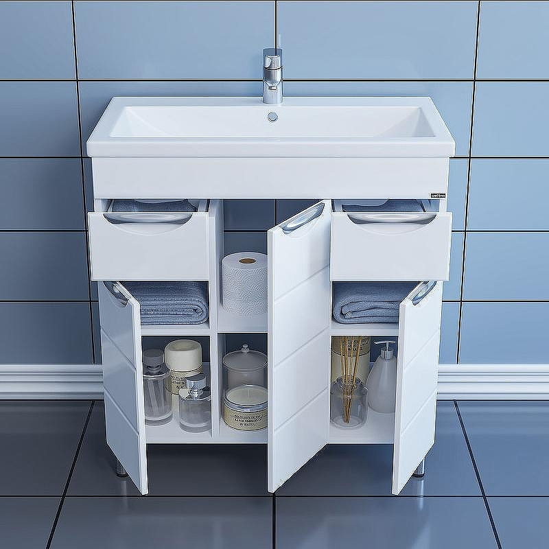 Тумба под раковину СанТа Родос 80 206015 Белая, купить, цена, заказать, магазин, доставка, скидка, промокод, купить, цена, заказать, магазин, доставка, скидка, промокод