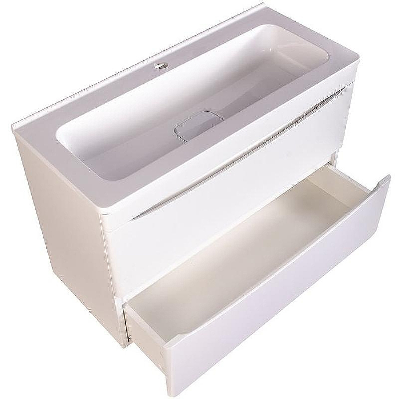 Тумба под раковину Style Line Бергамо мини 90 Люкс Plus СС-00002364 подвесная Белая антискрейч, купить, цена, заказать, магазин, доставка, скидка, промокод, купить, цена, заказать, магазин, доставка, скидка, промокод