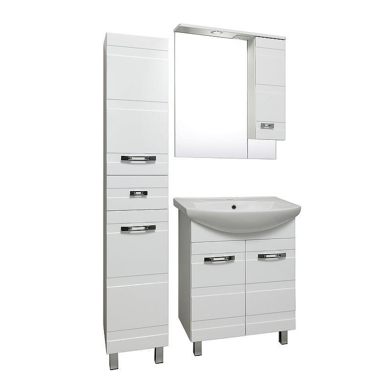 Зеркало со шкафом Runo Турин 65 R УТ000002103 с подсветкой Белое, купить, цена, заказать, магазин, доставка, скидка, промокод, купить, цена, заказать, магазин, доставка, скидка, промокод