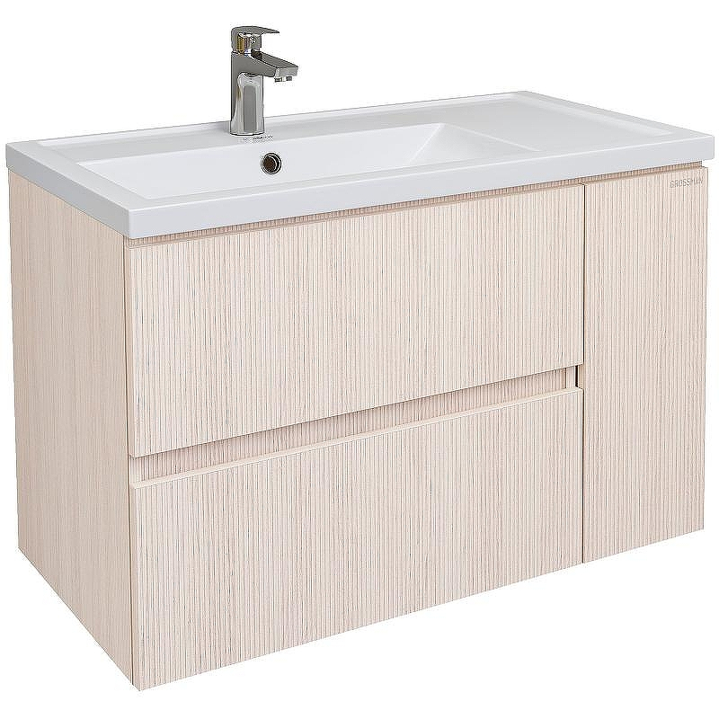 Тумба под раковину Grossman Юнит 80 2080141 подвесная Кадена лайт, купить, цена, заказать, магазин, доставка, скидка, промокод, купить, цена, заказать, магазин, доставка, скидка, промокод