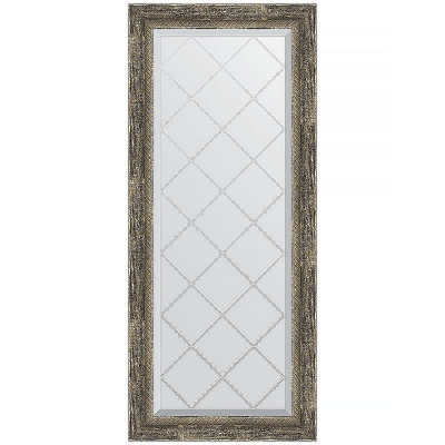 Зеркало Evoform Exclusive-G 123х53 BY 4049 с гравировкой в багетной раме - Старое дерево с плетением 70