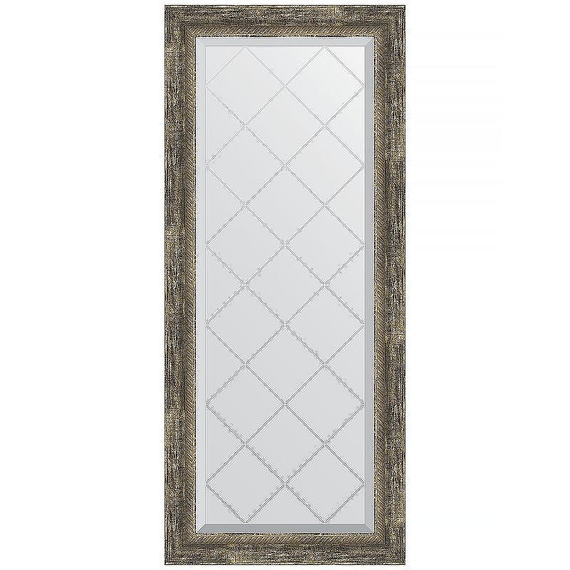 Зеркало Evoform Exclusive-G 123х53 BY 4049 с гравировкой в багетной раме - Старое дерево с плетением 70, купить, цена, заказать, магазин, доставка, скидка, промокод, купить, цена, заказать, магазин, доставка, скидка, промокод