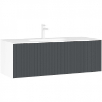 Тумба с раковиной Orka Cube 120 3000381 подвесная Антрацит матовый Белая, купить, цена, заказать, магазин, доставка, скидка, промокод, купить, цена, заказать, магазин, доставка, скидка, промокод