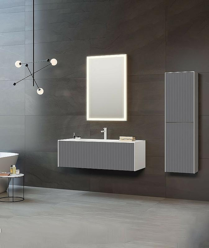 Тумба с раковиной Orka Cube 120 3000381 подвесная Антрацит матовый Белая, купить, цена, заказать, магазин, доставка, скидка, промокод, купить, цена, заказать, магазин, доставка, скидка, промокод