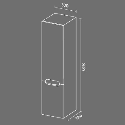 Шкаф пенал SanVit Форма 32 pformaw подвесной Белый глянцевый