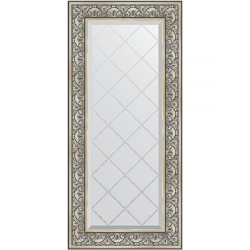 Зеркало Evoform Exclusive-G 130х60 BY 4080 с гравировкой в багетной раме - Барокко серебро 106, купить, цена, заказать, магазин, доставка, скидка, промокод, купить, цена, заказать, магазин, доставка, скидка, промокод