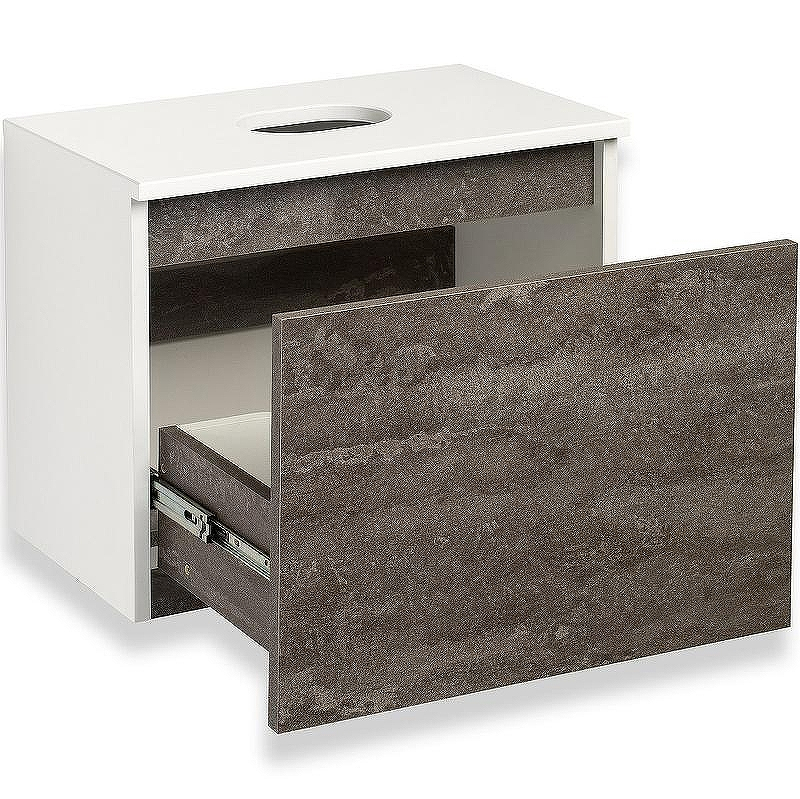 Тумба под раковину Runo Бари 50 00-00001377 подвесная Железный камень Белая, купить, цена, заказать, магазин, доставка, скидка, промокод, купить, цена, заказать, магазин, доставка, скидка, промокод