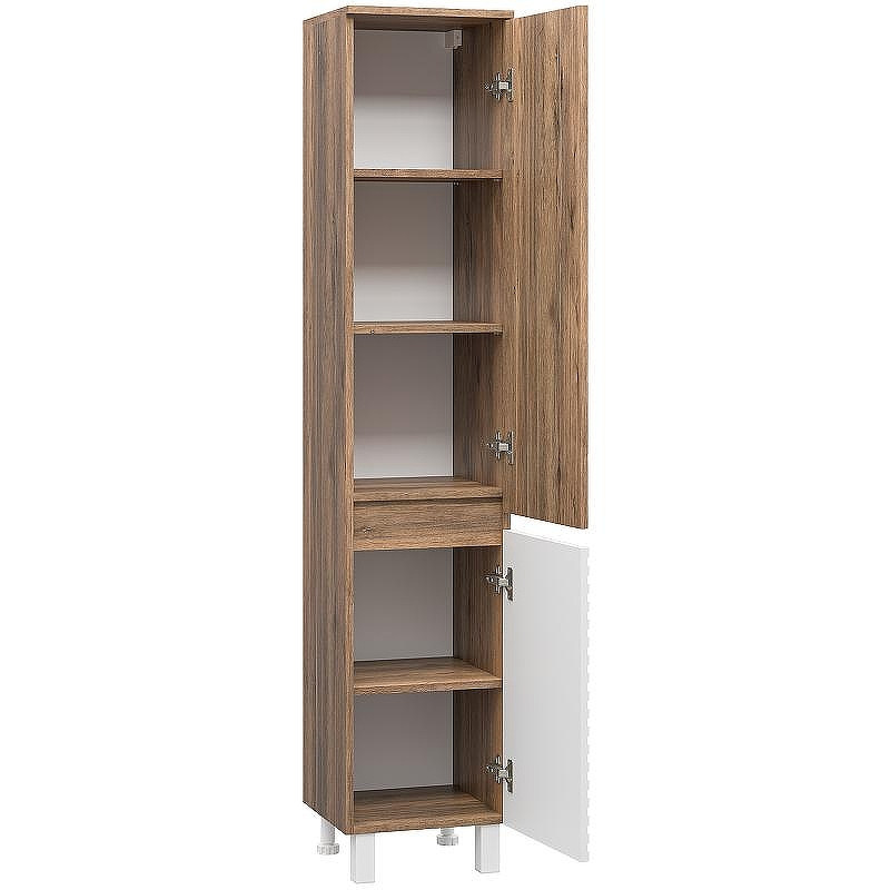 Шкаф пенал Brevita Dakota 35 R DAK-050350-19/01П Белый матовый Дуб Галифакс олово, купить, цена, заказать, магазин, доставка, скидка, промокод, купить, цена, заказать, магазин, доставка, скидка, промокод