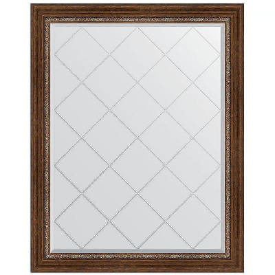 Зеркало Evoform Exclusive-G 121х96 BY 4363 с гравировкой в багетной раме - Римская бронза 88