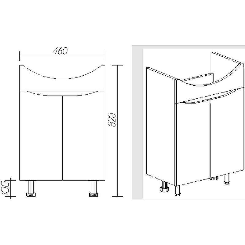Тумба под раковину VIANT Рим 50 VRIM50BA-T2ST Белая, купить, цена, заказать, магазин, доставка, скидка, промокод, купить, цена, заказать, магазин, доставка, скидка, промокод