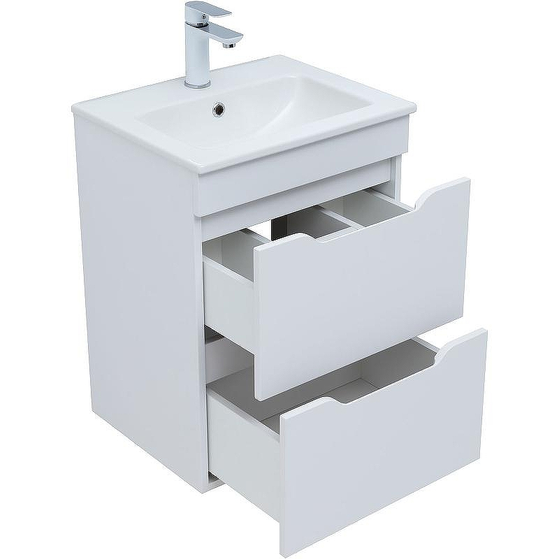 Тумба под раковину Aquanet Практика 50 330455 подвесная Белая матовая, купить, цена, заказать, магазин, доставка, скидка, промокод, купить, цена, заказать, магазин, доставка, скидка, промокод