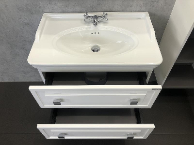 Тумба с раковиной Comforty Феррара 80 00004151060 подвесная Белая