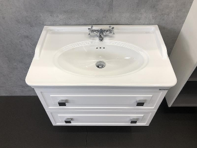 Тумба с раковиной Comforty Феррара 80 00004151060 подвесная Белая