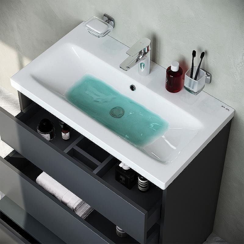 Тумба под раковину AM.PM Gem S 75 M91FSX0752GM Графит матовый, купить, цена, заказать, магазин, доставка, скидка, промокод, купить, цена, заказать, магазин, доставка, скидка, промокод