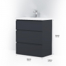 Тумба под раковину AM.PM Gem S 75 M91FSX0752GM Графит матовый, купить, цена, заказать, магазин, доставка, скидка, промокод, купить, цена, заказать, магазин, доставка, скидка, промокод