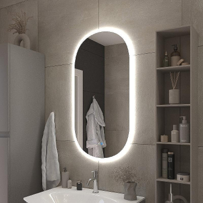 Зеркало Cezares Ellisse 55 CZR-SPC-ELS-550-1050-RGB-TCH с подсветкой с сенсорным выключателем и функцией памяти