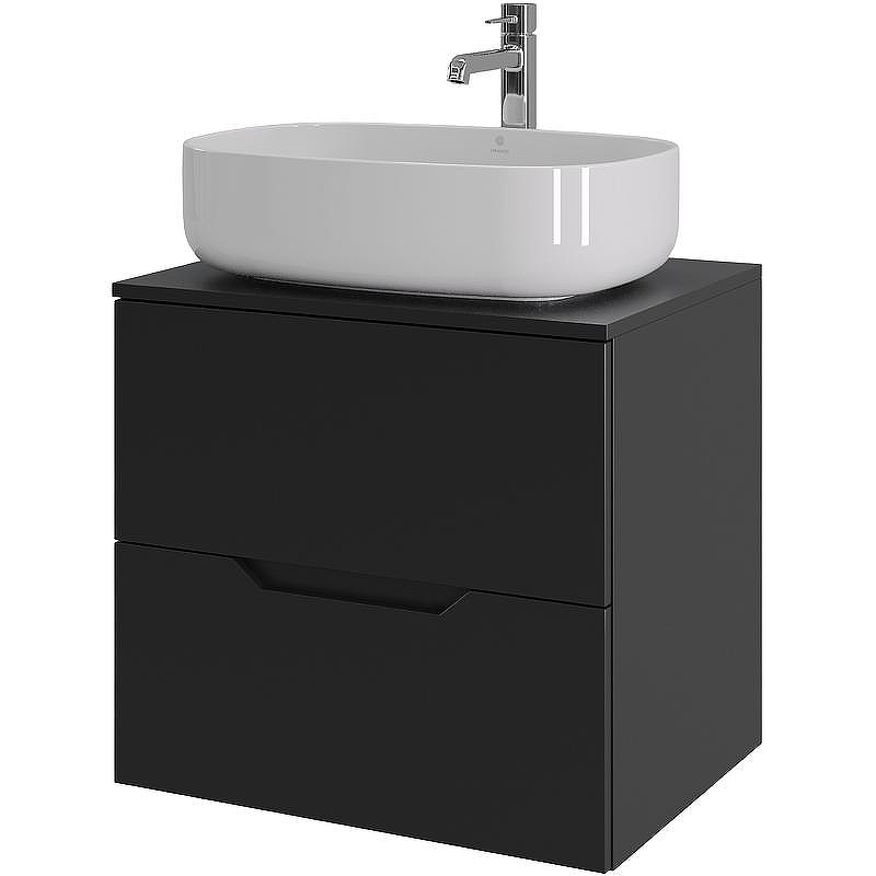 Тумба с раковиной Orange Line 60 Li-60TubMDF+B07-540W подвесная Черная матовая, купить, цена, заказать, магазин, доставка, скидка, промокод, купить, цена, заказать, магазин, доставка, скидка, промокод