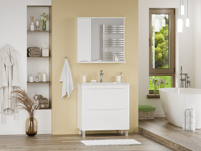 Тумба с раковиной Misty Атлантик 80 УТ000012713 Белая