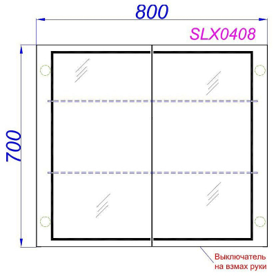 Зеркальный шкаф Aqwella Simplex 80 SLX0408 с подсветкой Белый