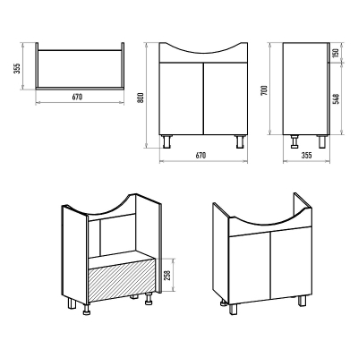 Тумба с раковиной Misty Изео 70 УТ000015762 Белая