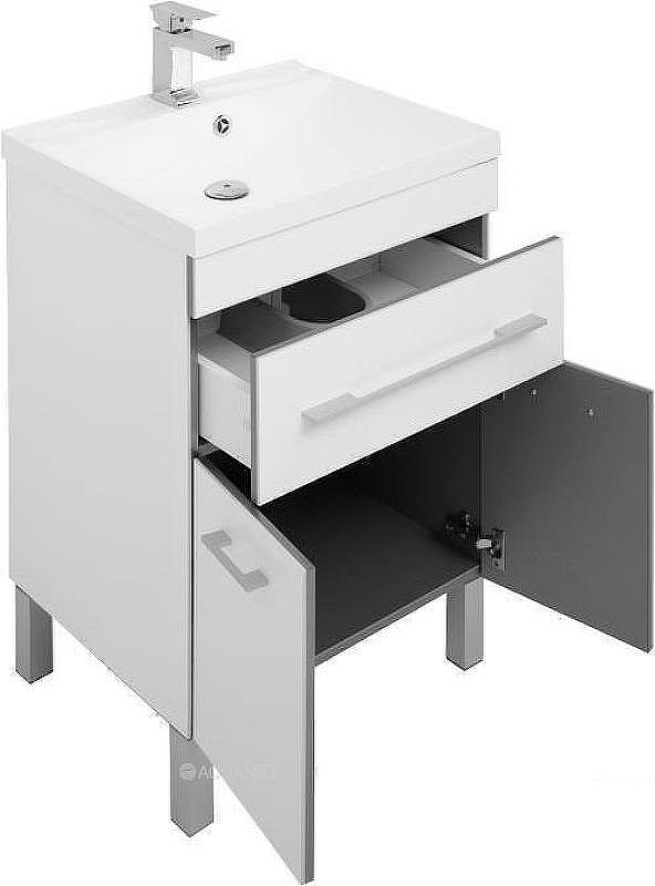 Тумба с раковиной Aquanet Верона 58 213028 Белая, купить, цена, заказать, магазин, доставка, скидка, промокод, купить, цена, заказать, магазин, доставка, скидка, промокод