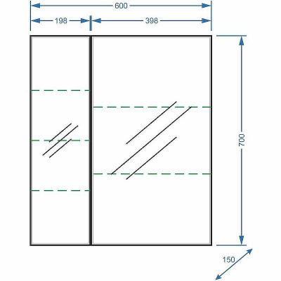 Зеркальный шкаф Stella Polar Концепт Парма 60 SP-00000051 Белый