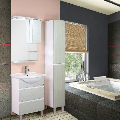 Зеркало со шкафом Onika Элита 60.01 R 206022 с подсветкой Олива Белая