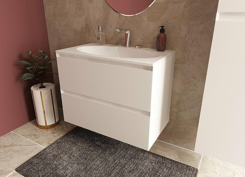 Тумба с раковиной Эстет Malta 80 ФР-00007058 подвесная Белая, купить, цена, заказать, магазин, доставка, скидка, промокод, купить, цена, заказать, магазин, доставка, скидка, промокод