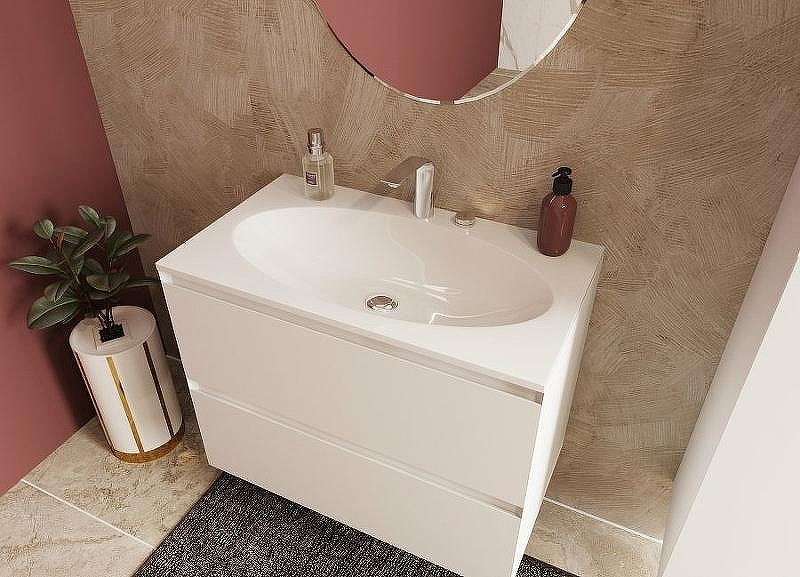 Тумба с раковиной Эстет Malta 80 ФР-00007058 подвесная Белая, купить, цена, заказать, магазин, доставка, скидка, промокод, купить, цена, заказать, магазин, доставка, скидка, промокод