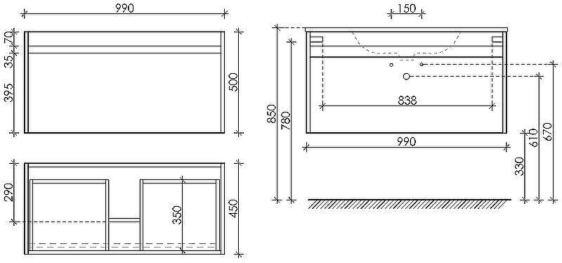 Тумба под раковину Sancos Smart 100 SM100E подвесная Дуб Бардолино Белая, купить, цена, заказать, магазин, доставка, скидка, промокод, купить, цена, заказать, магазин, доставка, скидка, промокод