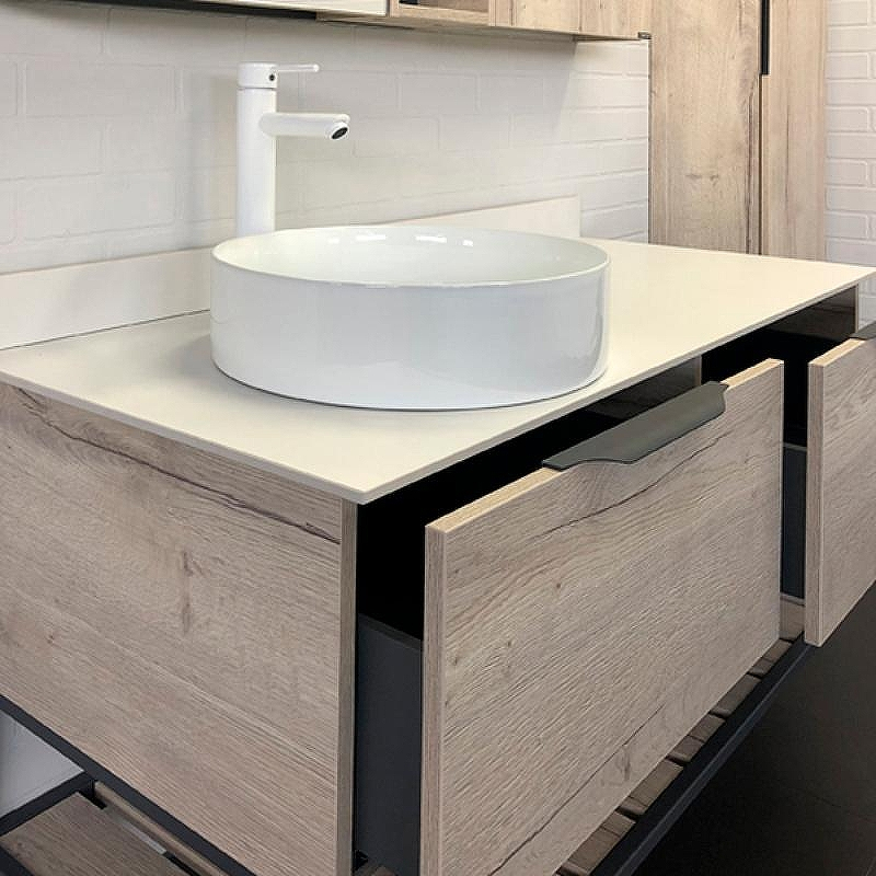 Тумба с раковиной Comforty Порто 120-1 00-00008905 подвесная Дуб дымчатый, купить, цена, заказать, магазин, доставка, скидка, промокод, купить, цена, заказать, магазин, доставка, скидка, промокод