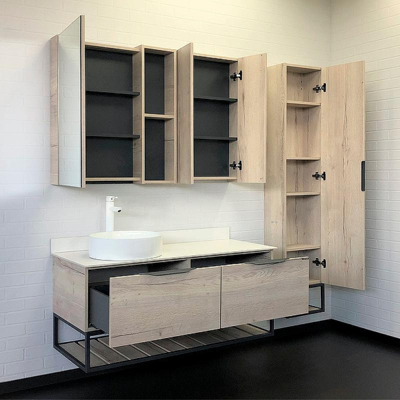 Тумба с раковиной Comforty Порто 120-1 00-00008905 подвесная Дуб дымчатый, купить, цена, заказать, магазин, доставка, скидка, промокод, купить, цена, заказать, магазин, доставка, скидка, промокод