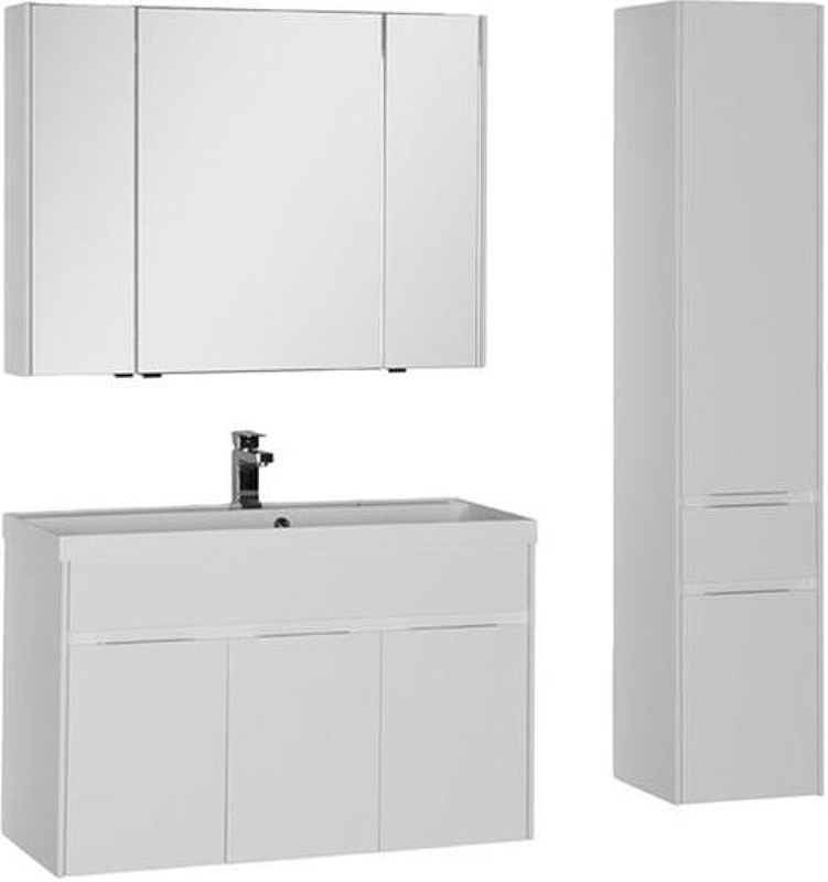 Тумба под раковину Aquanet Латина 100 179637 подвесная Белая, купить, цена, заказать, магазин, доставка, скидка, промокод, купить, цена, заказать, магазин, доставка, скидка, промокод