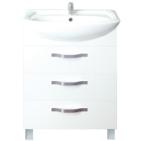 Тумба под раковину 1MarKa Вита 65Н 3 ящика Белая глянцевая, купить, цена, заказать, магазин, доставка, скидка, промокод, купить, цена, заказать, магазин, доставка, скидка, промокод