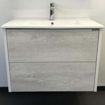 Тумба с раковиной Comforty Женева 75 00004137097 подвесная Дуб белый