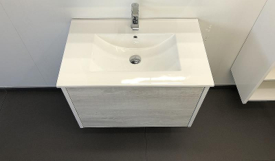 Тумба с раковиной Comforty Женева 75 00004137097 подвесная Дуб белый