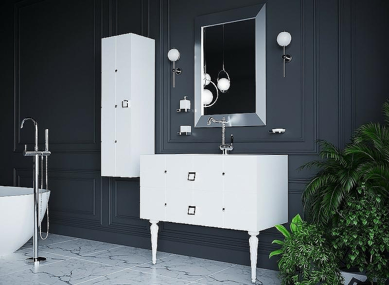 Шкаф пенал Boheme Armadi Art Vallessi Avantgarde Piazza 35 844-WCR подвесной Белый Хром, купить, цена, заказать, магазин, доставка, скидка, промокод, купить, цена, заказать, магазин, доставка, скидка, промокод