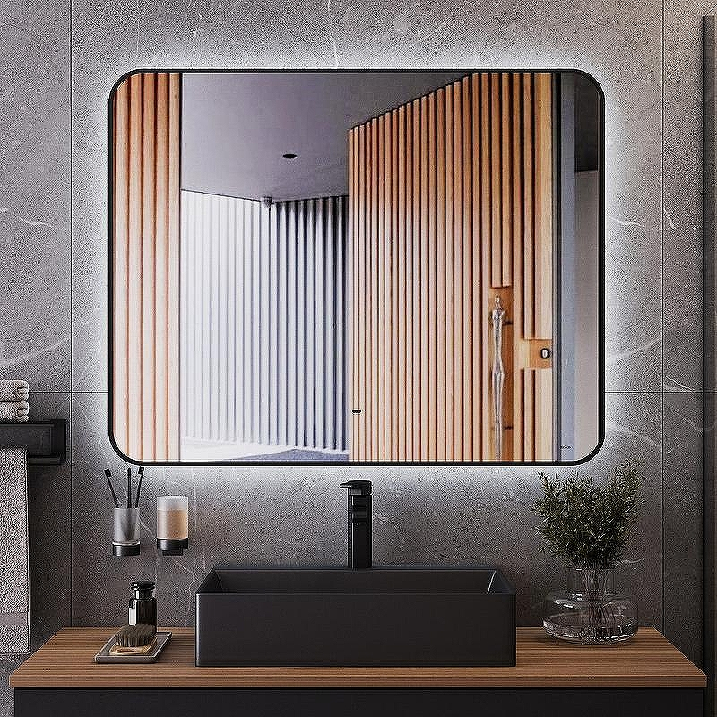 Зеркало Bond Loft 100x80 M35ZE-10080 с подсветкой Черное глянцевое с бесконтактным выключателем, купить, цена, заказать, магазин, доставка, скидка, промокод, купить, цена, заказать, магазин, доставка, скидка, промокод