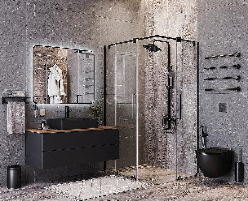 Зеркало Bond Loft 100x80 M35ZE-10080 с подсветкой Черное глянцевое с бесконтактным выключателем, купить, цена, заказать, магазин, доставка, скидка, промокод, купить, цена, заказать, магазин, доставка, скидка, промокод