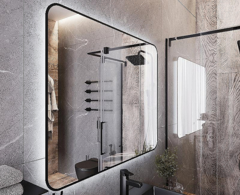 Зеркало Bond Loft 100x80 M35ZE-10080 с подсветкой Черное глянцевое с бесконтактным выключателем, купить, цена, заказать, магазин, доставка, скидка, промокод, купить, цена, заказать, магазин, доставка, скидка, промокод