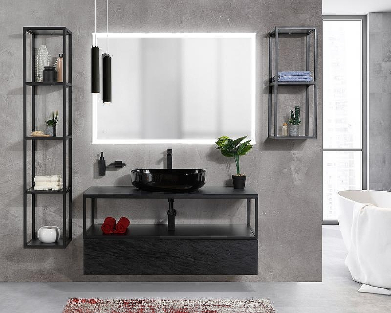 Полка Cezares Cadro 30 CADRO-30/30/160-4C-SO-MET-ST Черная матовая, купить, цена, заказать, магазин, доставка, скидка, промокод, купить, цена, заказать, магазин, доставка, скидка, промокод