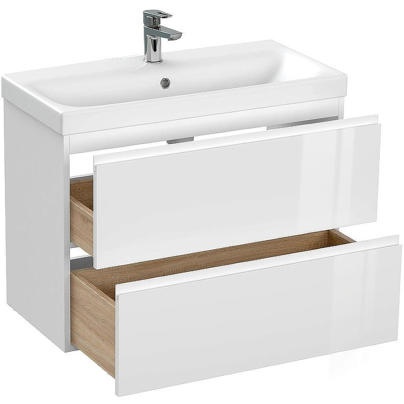 Тумба под раковину Cersanit Moduo 80 64141 подвесная Белая, купить, цена, заказать, магазин, доставка, скидка, промокод, купить, цена, заказать, магазин, доставка, скидка, промокод