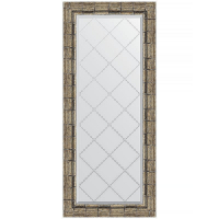 Зеркало Evoform Exclusive-G 123х53 BY 4050 с гравировкой в багетной раме - Серебряный бамбук 73, купить, цена, заказать, магазин, доставка, скидка, промокод, купить, цена, заказать, магазин, доставка, скидка, промокод