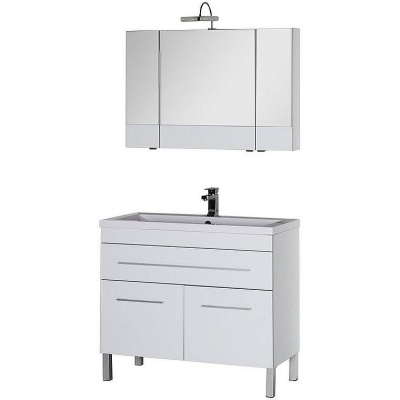 Тумба под раковину Aquanet Верона 100 182710 1 ящик 2 дверцы Белая