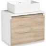 Тумба под раковину Runo Бари 50 00-00001373 подвесная Крафт дуб Белая, купить, цена, заказать, магазин, доставка, скидка, промокод, купить, цена, заказать, магазин, доставка, скидка, промокод