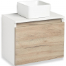 Тумба под раковину Runo Бари 50 00-00001373 подвесная Крафт дуб Белая, купить, цена, заказать, магазин, доставка, скидка, промокод, купить, цена, заказать, магазин, доставка, скидка, промокод