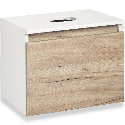Тумба под раковину Runo Бари 50 00-00001373 подвесная Крафт дуб Белая